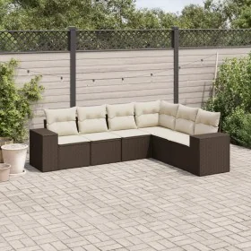 Set of 6-piece garden sofas and cushions synthetic rattan brown by , Garden sets - Ref: Foro24-3222612, Price: 423,06 €, Disc...