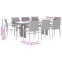 Set de comedor de jardín 9 pzas y cojines ratán sintético negro by , Garden sets - Ref: Foro24-3213495, Price: 674,25 €, Disc...