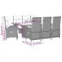 Set comedor jardín 9 pzas y cojines ratán sintético gris von , Gartensets - Ref: Foro24-3213519, Preis: 1,00 €, Rabatt: %