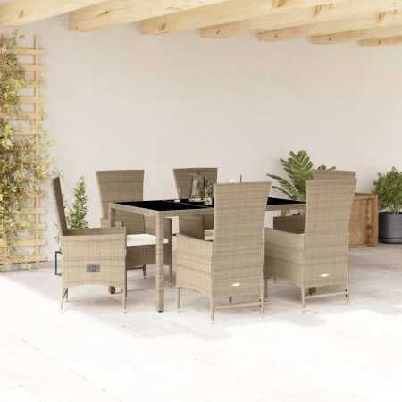 Set comedor de jardín 7 pzas con cojines ratán sintético beige von , Gartensets - Ref: Foro24-3277574, Preis: 736,78 €, Rabat...