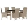 Set comedor de jardín 7 pzas con cojines ratán sintético beige von , Gartensets - Ref: Foro24-3277574, Preis: 736,78 €, Rabat...