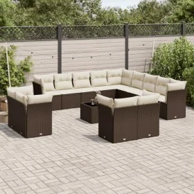 Set sofás de jardín 14 pzas con cojines ratán sintético marrón by , Garden sets - Ref: Foro24-3250402, Price: 997,25 €, Disco...