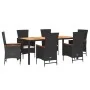 Set de comedor de jardín 7 pzas y cojines ratán sintético negro von , Gartensets - Ref: Foro24-3277515, Preis: 932,69 €, Raba...