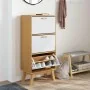 Zapatero OLDEN madera maciza pino blanco y marrón 55x35x120 cm by , Shoe racks and shoe organizers - Ref: Foro24-358620, Pric...