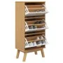 Zapatero OLDEN madera maciza pino blanco y marrón 55x35x120 cm by , Shoe racks and shoe organizers - Ref: Foro24-358620, Pric...