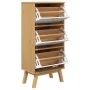 Zapatero OLDEN madera maciza pino blanco y marrón 55x35x120 cm by , Shoe racks and shoe organizers - Ref: Foro24-358620, Pric...