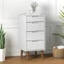 Mesita de noche MOLDE madera maciza de pino blanca 40x35x82 cm de , Cajoneras - Ref: Foro24-350502, Precio: 129,40 €, Descuen...