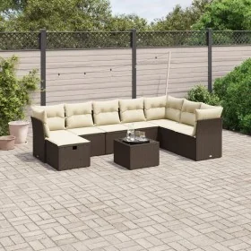 Set de sofás de jardín 9 pzas y cojines ratán sintético marrón von , Gartensets - Ref: Foro24-3263289, Preis: 569,05 €, Rabat...