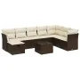 Set de sofás de jardín 9 pzas y cojines ratán sintético marrón by , Garden sets - Ref: Foro24-3263289, Price: 569,05 €, Disco...