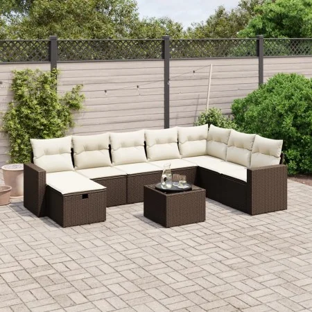 Set de sofás de jardín 9 pzas y cojines ratán sintético marrón von , Gartensets - Ref: Foro24-3263599, Preis: 573,59 €, Rabat...