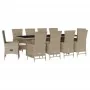 Set comedor de jardín 11 pzas con cojines ratán sintético beige by , Garden sets - Ref: Foro24-3277588, Price: 1,00 €, Discou...