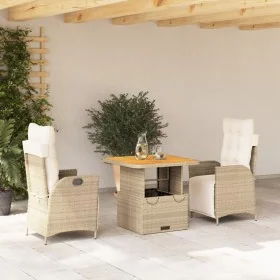 Set comedor de jardín 3 pzas con cojines ratán sintético beige von , Gartensets - Ref: Foro24-3277471, Preis: 451,20 €, Rabat...