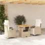 Set comedor de jardín 3 pzas con cojines ratán sintético beige by , Garden sets - Ref: Foro24-3277471, Price: 451,20 €, Disco...