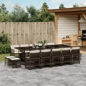 Set comedor de jardín y cojines 15 pzas ratán sintético marrón by , Garden sets - Ref: Foro24-3210993, Price: 911,49 €, Disco...