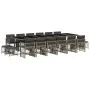 Set comedor de jardín 17 pzas y cojines ratán sintético gris by , Garden sets - Ref: Foro24-3211004, Price: 1,00 €, Discount: %