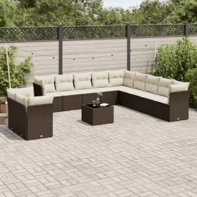 Set de sofás de jardín y cojines 12 pzas ratán sintético marrón von , Gartensets - Ref: Foro24-3249732, Preis: 853,05 €, Raba...