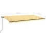 Toldo automático LED sensor de viento amarillo blanco 600x350cm von , Markisen - Ref: Foro24-3069253, Preis: 859,75 €, Rabatt: %