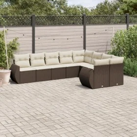 Set de sofás de jardín 9 pzas y cojines ratán sintético marrón von , Gartensets - Ref: Foro24-3254180, Preis: 619,68 €, Rabat...