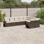 Set de sofás de jardín 9 pzas y cojines ratán sintético marrón by , Garden sets - Ref: Foro24-3254180, Price: 619,68 €, Disco...