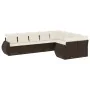 Set de sofás de jardín 9 pzas y cojines ratán sintético marrón by , Garden sets - Ref: Foro24-3254180, Price: 619,68 €, Disco...