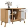 Aparador OLDEN madera maciza pino blanco y marrón 114x43x73,5cm de , Aparadores - Ref: Foro24-358608, Precio: 158,04 €, Descu...