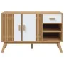 Aparador OLDEN madera maciza pino blanco y marrón 114x43x73,5cm de , Aparadores - Ref: Foro24-358608, Precio: 158,04 €, Descu...
