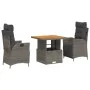 Set comedor de jardín 3 piezas con cojines ratán sintético gris by , Garden sets - Ref: Foro24-3277459, Price: 421,85 €, Disc...
