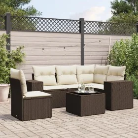 Set sofás de jardín 6 piezas y cojines ratán sintético marrón von , Gartensets - Ref: Foro24-3222582, Preis: 419,89 €, Rabatt: %