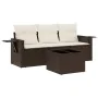 Set de sofás de jardín 4 pzas y cojines ratán sintético marrón von , Gartensets - Ref: Foro24-3252210, Preis: 279,32 €, Rabat...