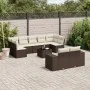 Set de sofás de jardín 10 pzas y cojines ratán sintético marrón by , Garden sets - Ref: Foro24-3255370, Price: 677,36 €, Disc...