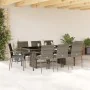 Set comedor jardín 9 pzas y cojines ratán sintético gris by , Garden sets - Ref: Foro24-3213497, Price: 626,44 €, Discount: %