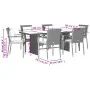 Set comedor jardín 9 pzas y cojines ratán sintético gris by , Garden sets - Ref: Foro24-3213497, Price: 626,44 €, Discount: %