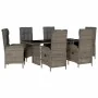 Set comedor jardín 7 pzas y cojines ratán sintético gris by , Garden sets - Ref: Foro24-3213527, Price: 1,00 €, Discount: %