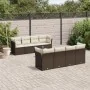 Set de sofás de jardín 9 pzas y cojines ratán sintético marrón by , Garden sets - Ref: Foro24-3249152, Price: 601,90 €, Disco...