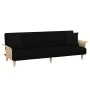 Sofá cama de 2 plazas con almohadas y taburete terciopelo negro by , Sofas - Ref: Foro24-3216217, Price: 367,36 €, Discount: %