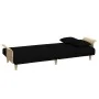 Sofá cama de 2 plazas con almohadas y taburete terciopelo negro by , Sofas - Ref: Foro24-3216217, Price: 367,36 €, Discount: %