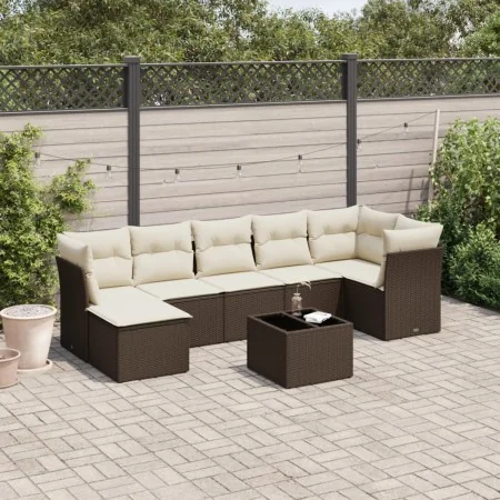 Set sofás de jardín 8 piezas y cojines ratán sintético marrón by , Garden sets - Ref: Foro24-3249822, Price: 490,92 €, Discou...