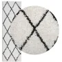 Alfombra de pelo largo moderna PAMPLONA crema y negro 80x250 cm de , Alfombras - Ref: Foro24-375363, Precio: 34,35 €, Descuen...