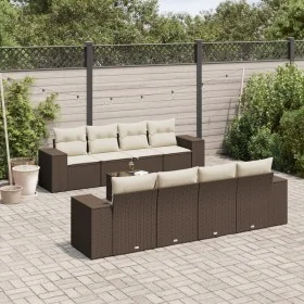 Set de sofás de jardín 9 pzas y cojines ratán sintético marrón by , Garden sets - Ref: Foro24-3254690, Price: 608,23 €, Disco...