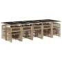 Set comedor de jardín con cojines 15 pzas ratán sintético beige by , Garden sets - Ref: Foro24-3211714, Price: 955,39 €, Disc...