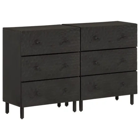 Armarios auxiliares 2 pzas madera maciza mango negro 60x33x75cm by , Sideboards - Ref: Foro24-3206283, Price: 294,93 €, Disco...