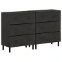 Armarios auxiliares 2 pzas madera maciza mango negro 60x33x75cm by , Sideboards - Ref: Foro24-3206283, Price: 294,93 €, Disco...