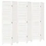Biombo separador de 6 paneles madera maciza Paulownia blanco de , Divisores de ambientes - Ref: Foro24-358842, Precio: 186,39...