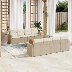 Set de sofás de jardín 9 pzas con cojines ratán sintético beige by , Garden sets - Ref: Foro24-3256373, Price: 634,60 €, Disc...
