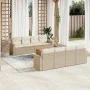 Set de sofás de jardín 9 pzas con cojines ratán sintético beige by , Garden sets - Ref: Foro24-3256373, Price: 634,60 €, Disc...