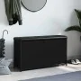 Banco zapatero con cajón abatible negro 102x32x56 cm by , Benches for halls and storage - Ref: Foro24-835127, Price: 97,18 €,...