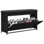 Banco zapatero con cajón abatible negro 102x32x56 cm by , Benches for halls and storage - Ref: Foro24-835127, Price: 97,18 €,...