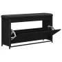 Banco zapatero con cajón abatible negro 102x32x56 cm by , Benches for halls and storage - Ref: Foro24-835127, Price: 97,18 €,...