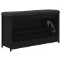 Banco zapatero con cajón abatible negro 102x32x56 cm by , Benches for halls and storage - Ref: Foro24-835127, Price: 97,18 €,...