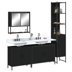 Juego de muebles de baño 4 pzas madera contrachapada negro von , Badezimmermöbel - Ref: Foro24-3214690, Preis: 238,98 €, Raba...